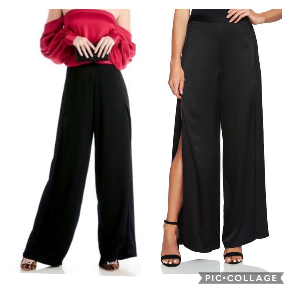 FLAT FRONT WIDE LEG PANT W/ SIDE SLITS.  Size 12